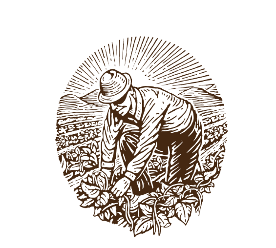 The Bourbon Bay farmer emblem